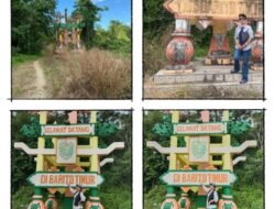 Reni Sugiarti Apresiasi Pemkab Barito Timur Benahi Tugu Perbatasan Desa Kambitin